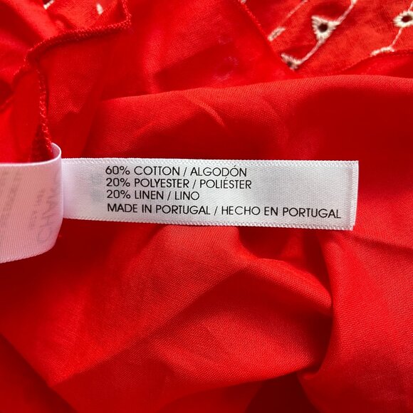 Charo Ruiz Marli Embroidered Mini Skirt L Red Nelum Eyelet Boho Resort - Picture 10 of 12